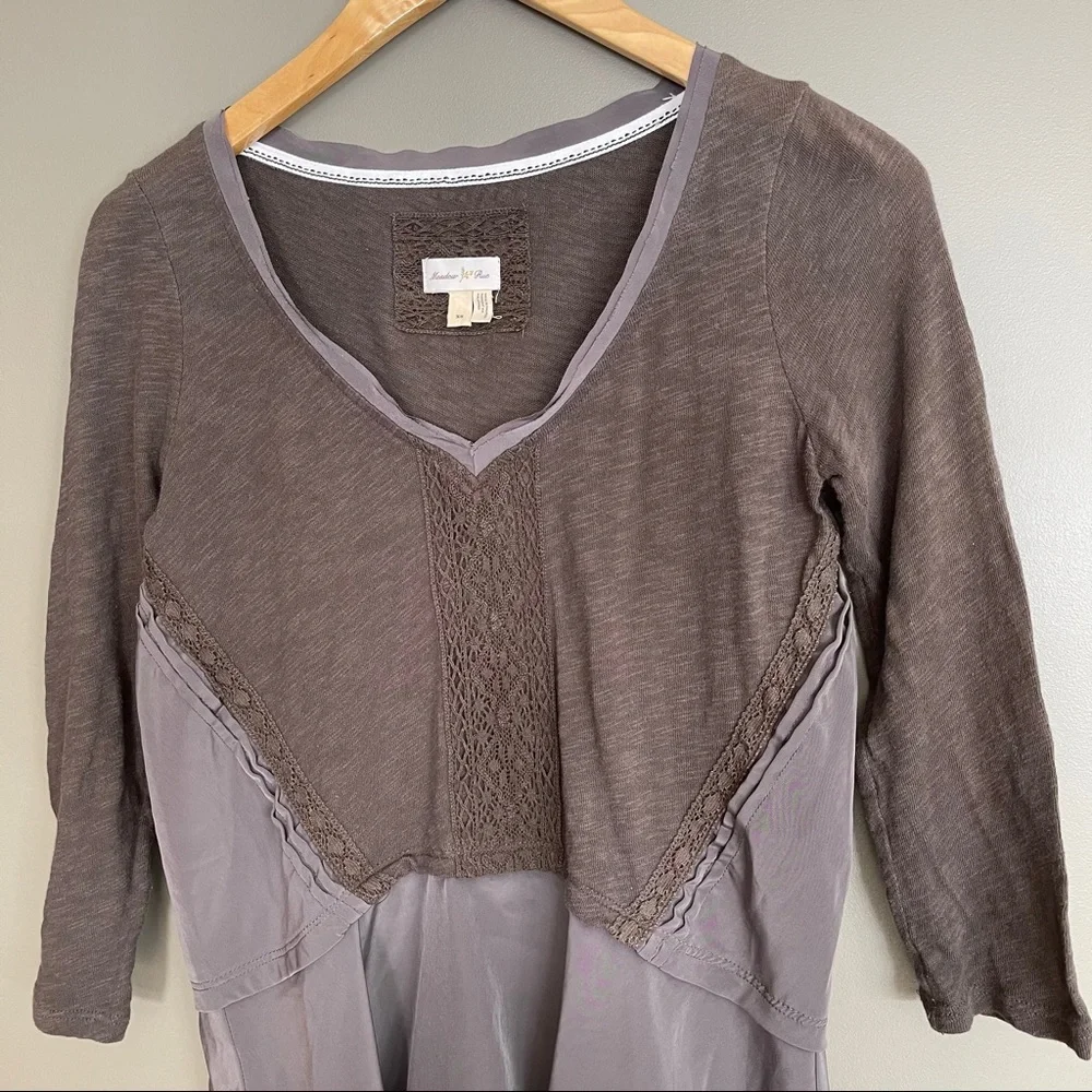 Anthropologie Meadow Rue Meila Peplum‎ Crochet Top